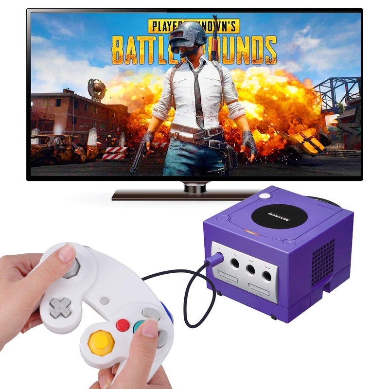 ONE250 2 Pack Classic Shock Joypad Wired Controller, Compatible with Wii NGC Gamecube Game Cube (White & White) - Image 5